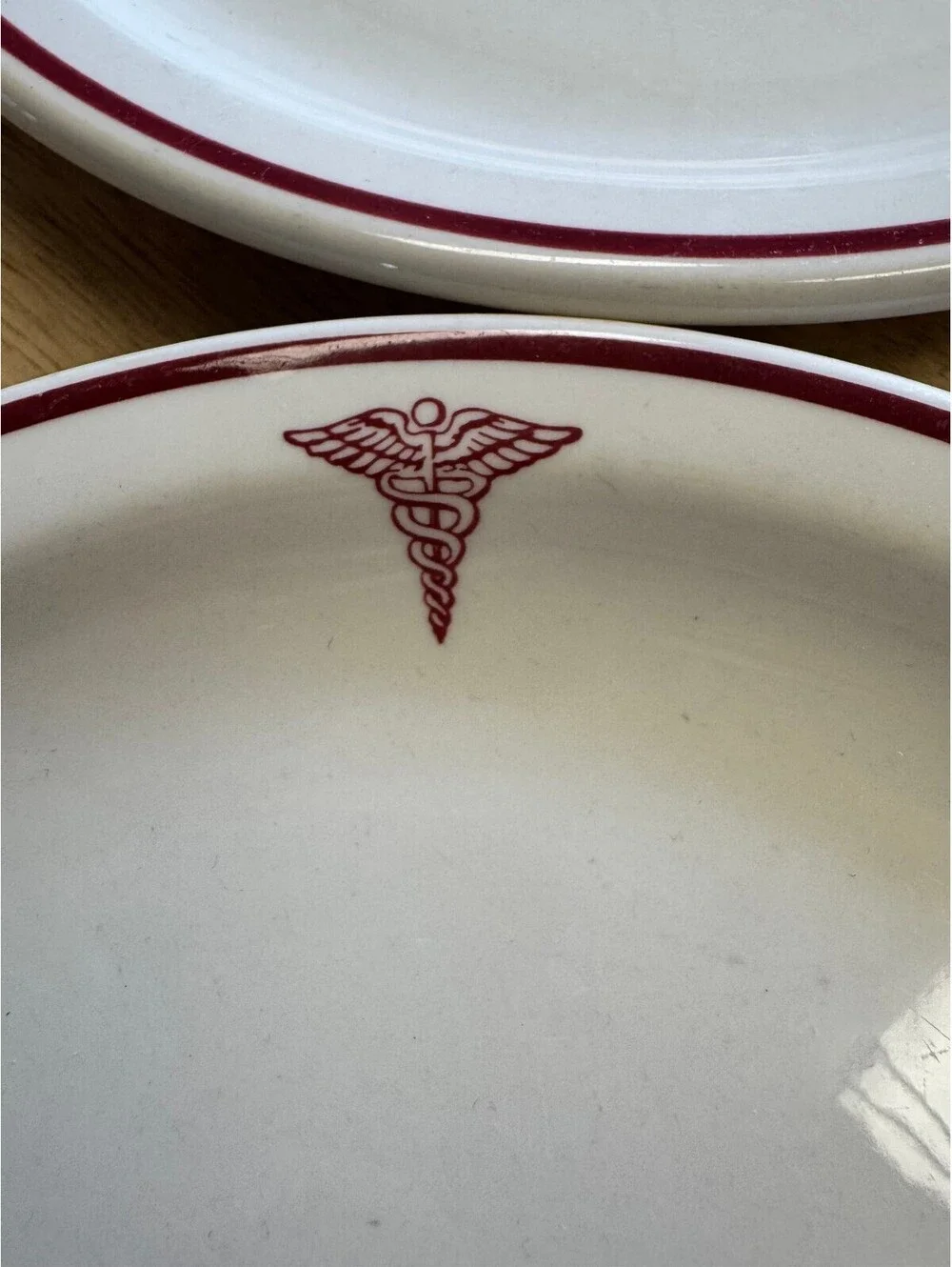 Buffalo China US Army Medical Corps 9 in Luncheon Plates Lot of 4